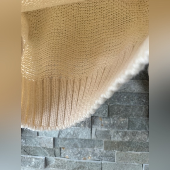 Cream Off White Beige Crewneck Sweater with Sequins XS - Picture 8 of 8